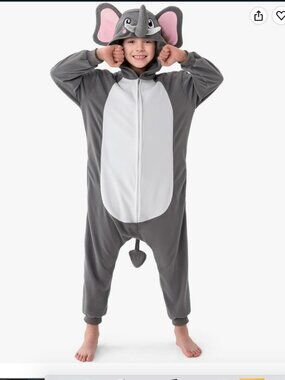NEW Spooktacular Halloween Elephant Jumpsuit Costume for Kids size Medium 8-10